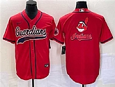Men's Cleveland Guardians Red Team Big Logo With Patch Cool Base Stitched Baseball Jersey,baseball caps,new era cap wholesale,wholesale hats